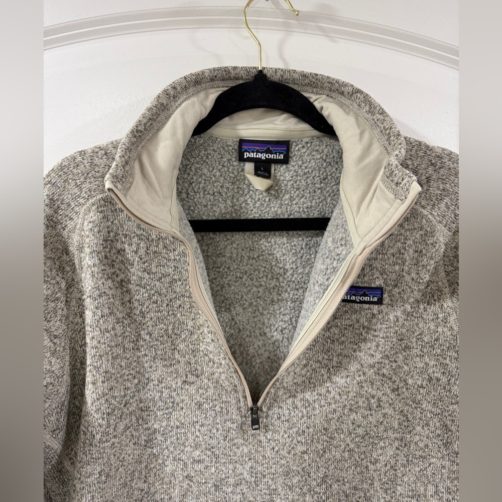 Patagonia Synchilla Fleece 1/4 Zip Pullover Beige Oatmeal Women’s Size L - Picture 4 of 12